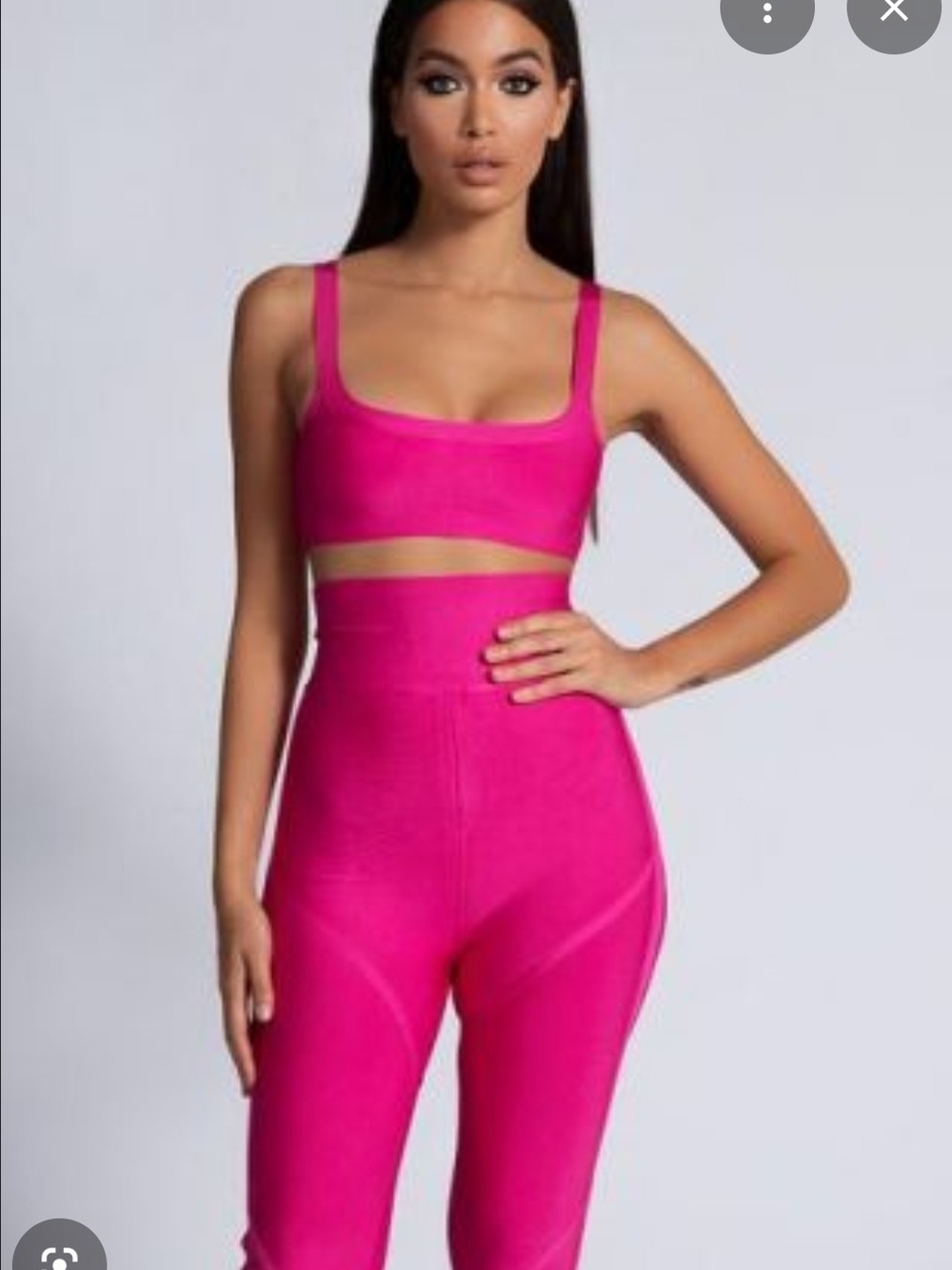 Hot Pink Coord Crop Tank and High-Waist Leggings Set
